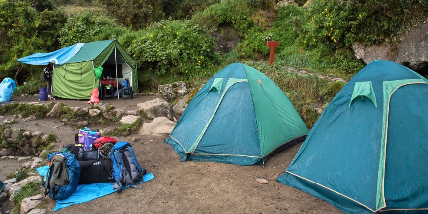 Kamp op de Inca Trail
