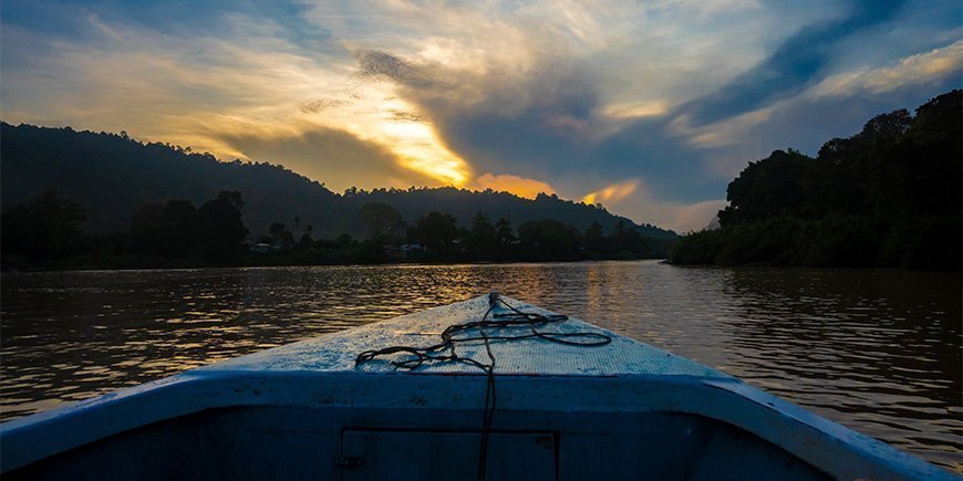 Boottocht op Kinabatangan River bij zonsopgang