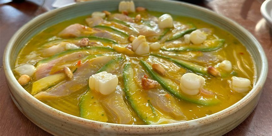 Ceviche geserveerd tijdens de Gourmet Food Tour in Lima, Peru