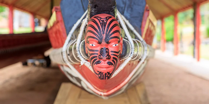 Oorlogskano in Waitangi in Nieuw-Zeeland