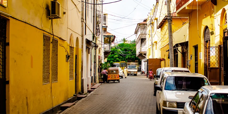 De oude binnenstad van Mombasa