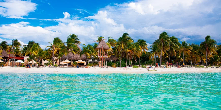 Playa Norte op Isla Mujeres gezien vanaf het water