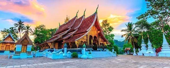 De Wat Xieng Thong-tempel in Luang Prabang in Laos
