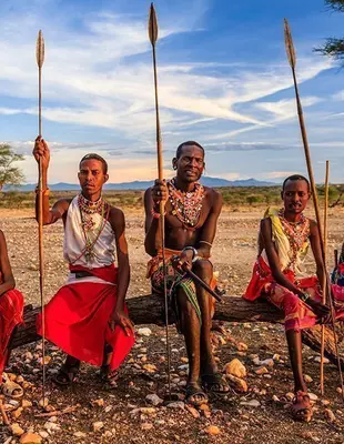 Het Samburu-volk op een zonnige dag